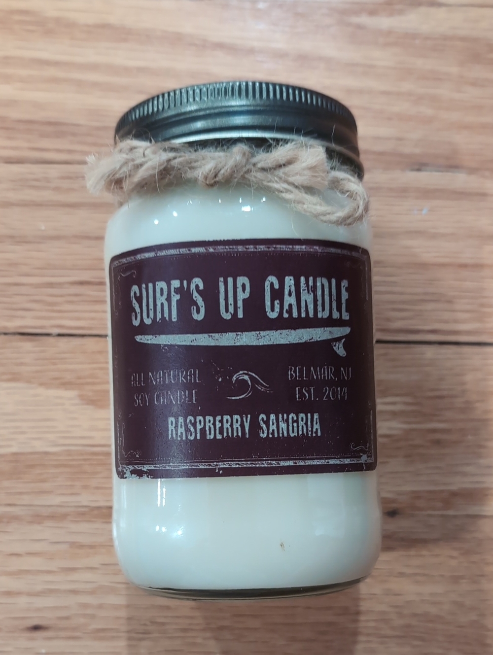 Surf's Up Raspberry Sangria Soy Candle - White